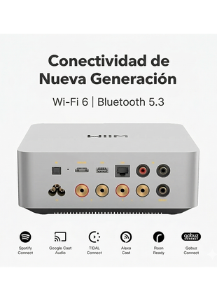 WiiM Amp Ultra with Voice Remote 2 | 100W Streaming Amplifier with Premium ESS ES9039Q2M DAC & Dual TI TPA3255 Amps | Built-in RoomFit EQ & Touchscreen | HDMI ARC, Optical, RCA Inputs | Space Gray