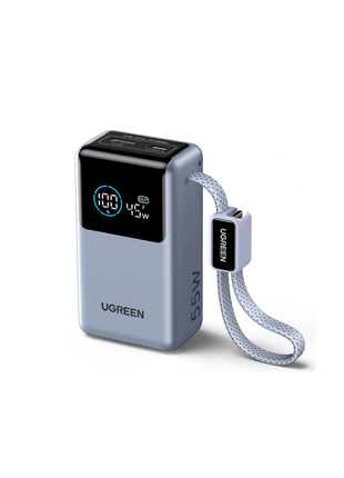 UGREEN POWER BANK 10.000mAh 55W NEXODE PRO*CABLE USB-C INTEGRADO DE NYLON TRENZADO