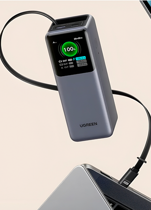 UGREEN Nexode Power Bank de 20000 mAh 165 W con cable USB-C retráctil 55987B