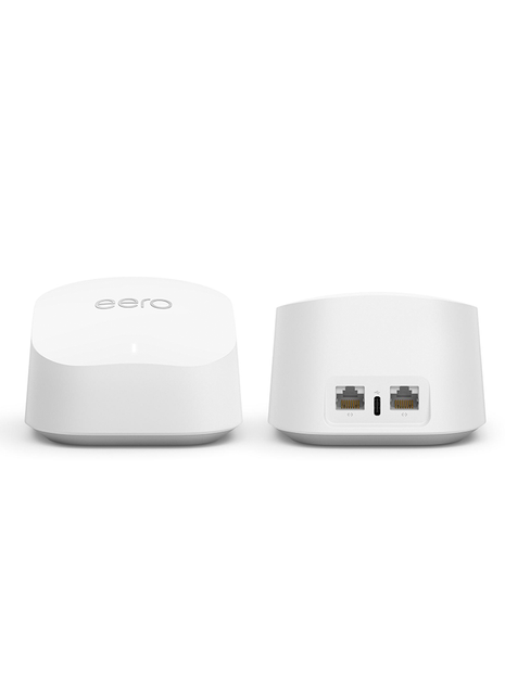 Amazon eero 6 Sistema Wi-Fi 6 de malla de triple banda con hub de smart home Zigbee incorporado (1 router eero 6 + 1 extensore eero 6)