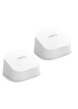 Amazon eero 6 Sistema Wi-Fi 6 de malla de triple banda con hub de smart home Zigbee incorporado (1 router eero 6 + 1 extensore eero 6)
