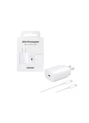 Samsung 25W USB-C y cable USB-C (USB-C a USB-C) - blanco