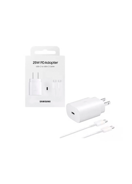 Samsung 25W USB-C y cable USB-C (USB-C a USB-C) - blanco