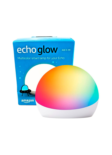 Echo Glow – Lámpara inteligente multicolor, Compatible con Alexa