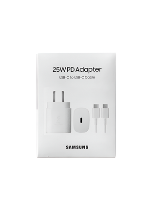 Samsung 25W USB-C y cable USB-C (USB-C a USB-C) - blanco