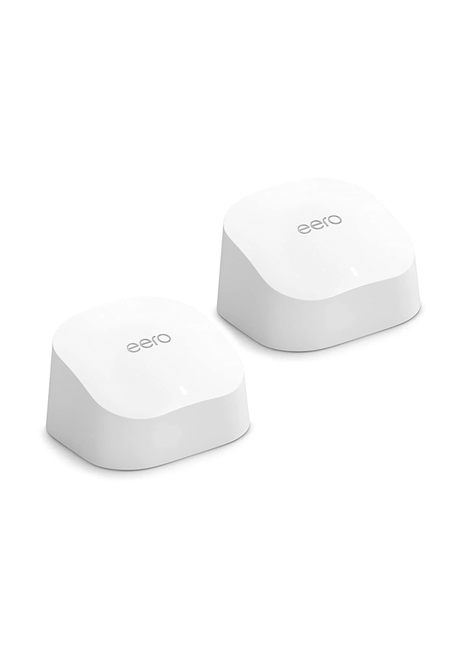 Amazon eero 6 Sistema Wi-Fi 6 de malla de triple banda con hub de smart home Zigbee incorporado (1 router eero 6 + 1 extensore eero 6)