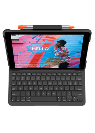 Logitech iPad (7th, 8th and 9th generation) Keyboard Case | Slim Folio with integrated wireless keyboard (Graphite)