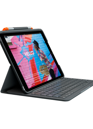 Logitech iPad (7th, 8th and 9th generation) Keyboard Case | Slim Folio with integrated wireless keyboard (Graphite)