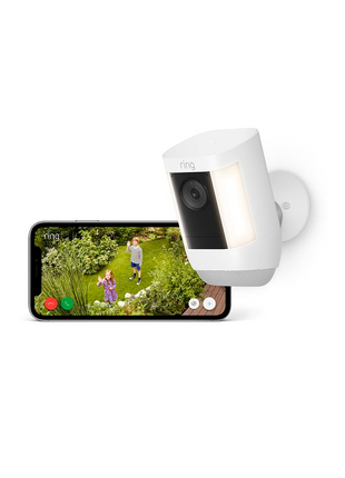 Ring Spotlight Cam Pro Outdoor Batería Video 2K Retinal Visión nocturna a color - Blanco