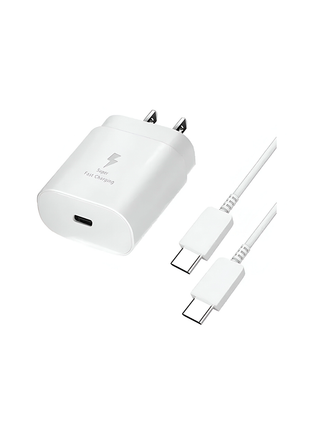Samsung 25W USB-C y cable USB-C (USB-C a USB-C) - blanco