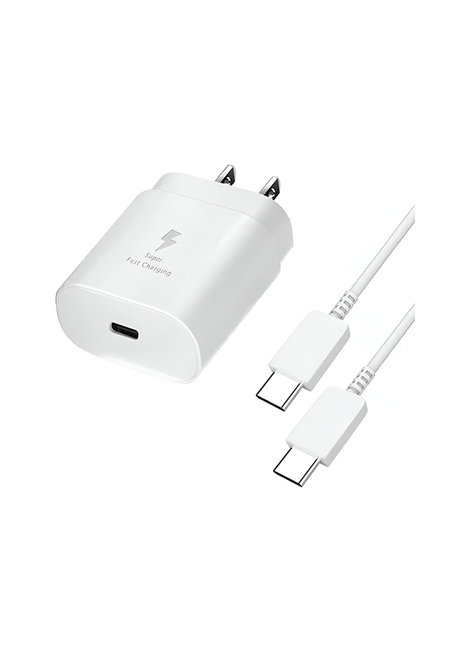 Samsung 25W USB-C y cable USB-C (USB-C a USB-C) - blanco